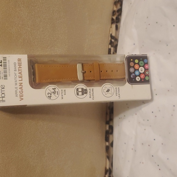 NIB iHome Apple Watch Band Vegan Leather Brown 42/44 - Picture 7 of 7